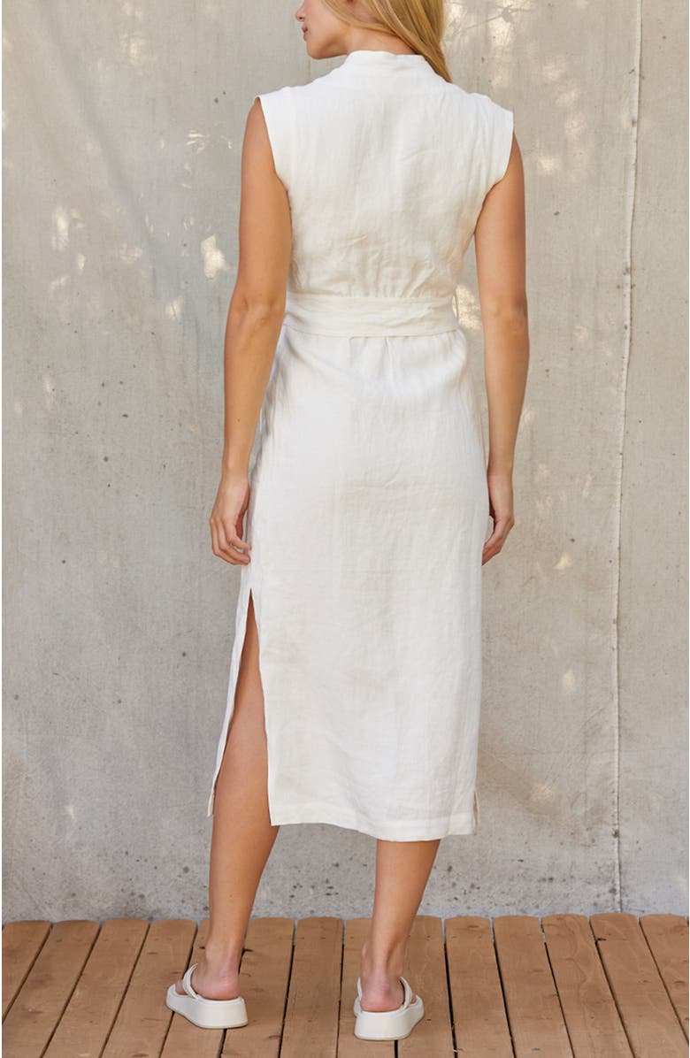 CRESCENT Wrap Linen Midi Dress, Alternate, color, 