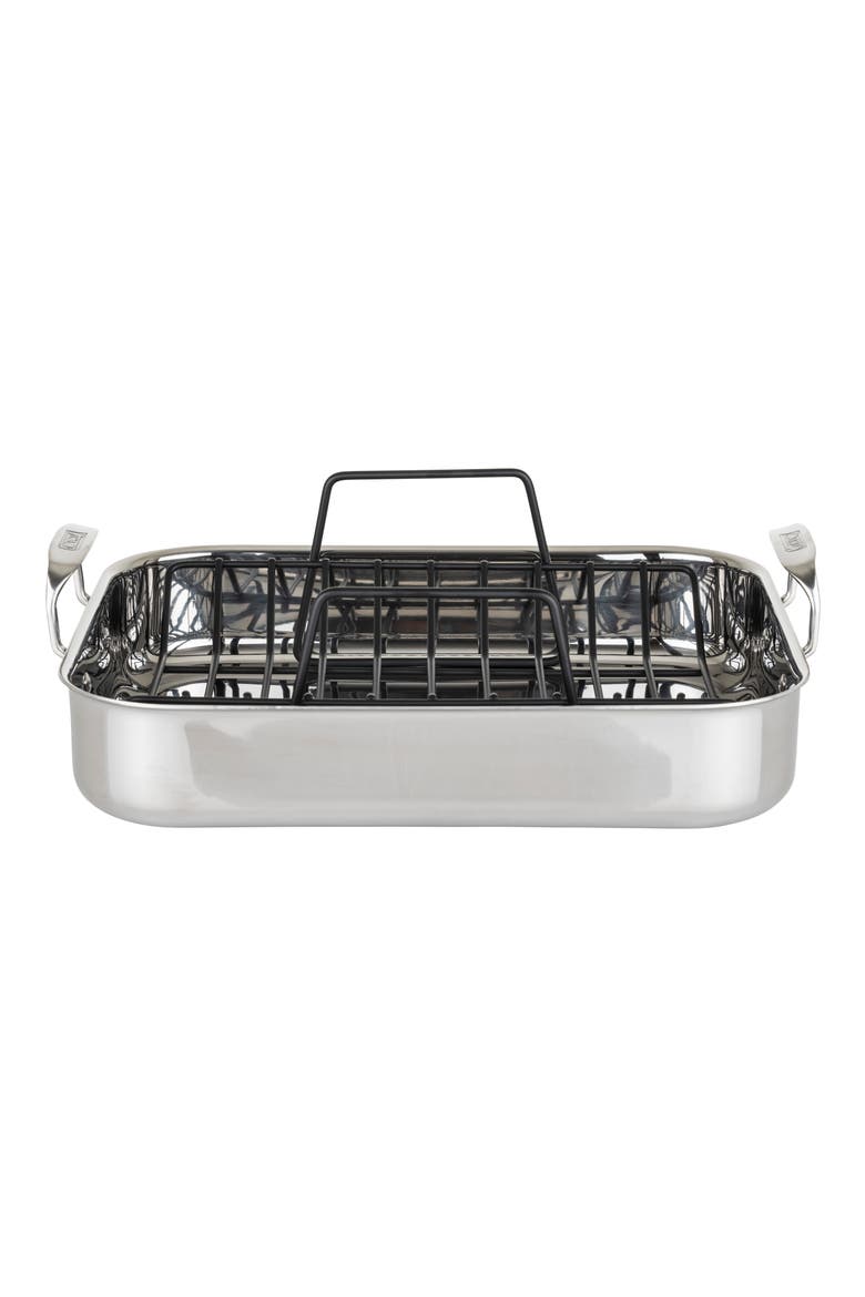 3-Ply Roasting Pan with Carving Set, Alternate, color, SILVER