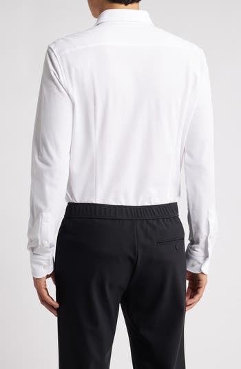 Hank Slim Fit Solid Performance Cotton Piqué Dress Shirt
