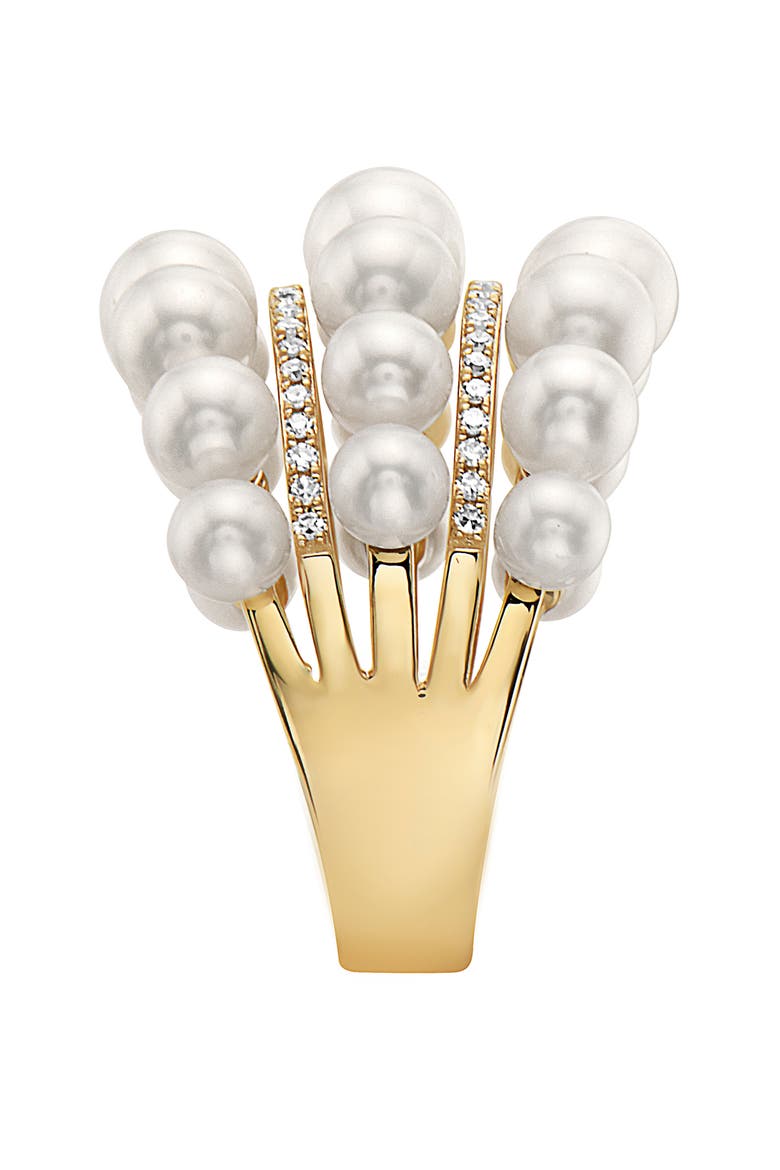 14K Yellow Gold Freshwater Pearl Diamond Bubble Ring, Alternate, color, 14K Gold
