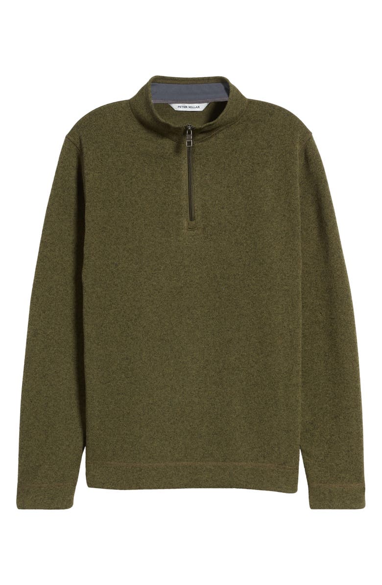 Peter Millar Crown Sweater Fleece Quarter Zip Pullover, Alternate, color, Juniper