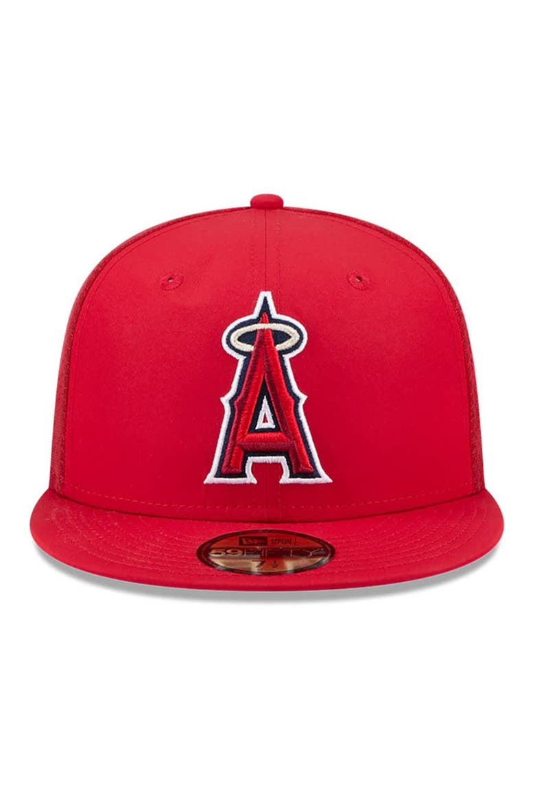 Men's New Era Red Los Angeles Angels 2026 Batting Practice 59FIFTY Fitted Hat, Alternate, color, Red