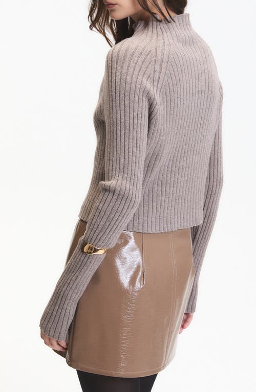 Deluc Randy Rib Crop Sweater In Brown