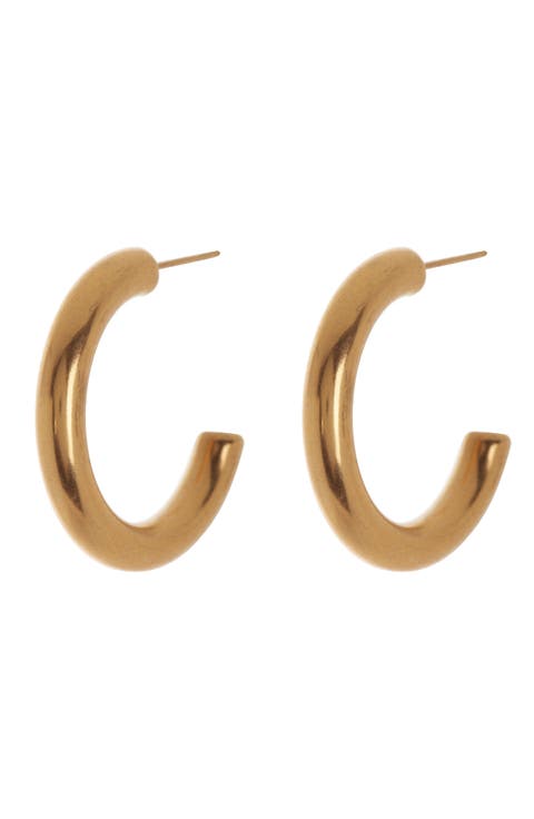 Waterproof Angled Edge Hoop Earrings