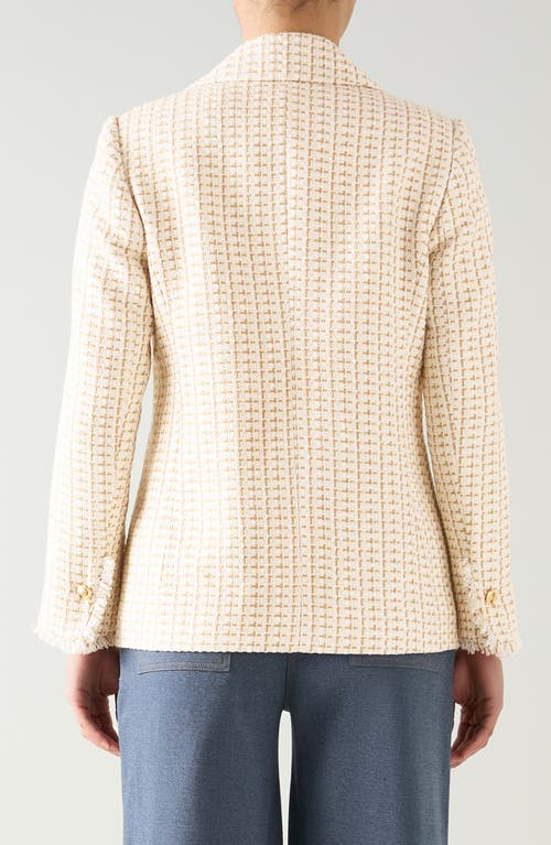 Lk Bennett Julia Tweed Jacket In Neutral