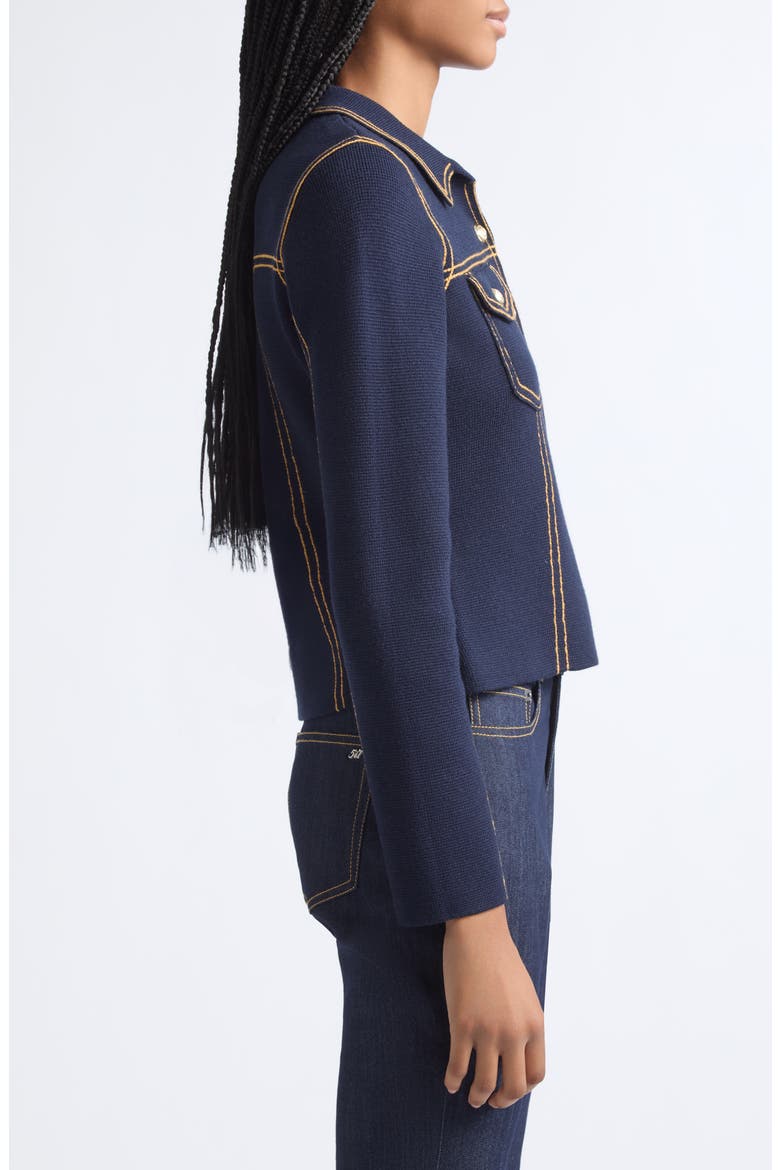 Canyon Wool Blend Knit Jacket, Alternate, color, NAVY/ SPRUCE YELLOW