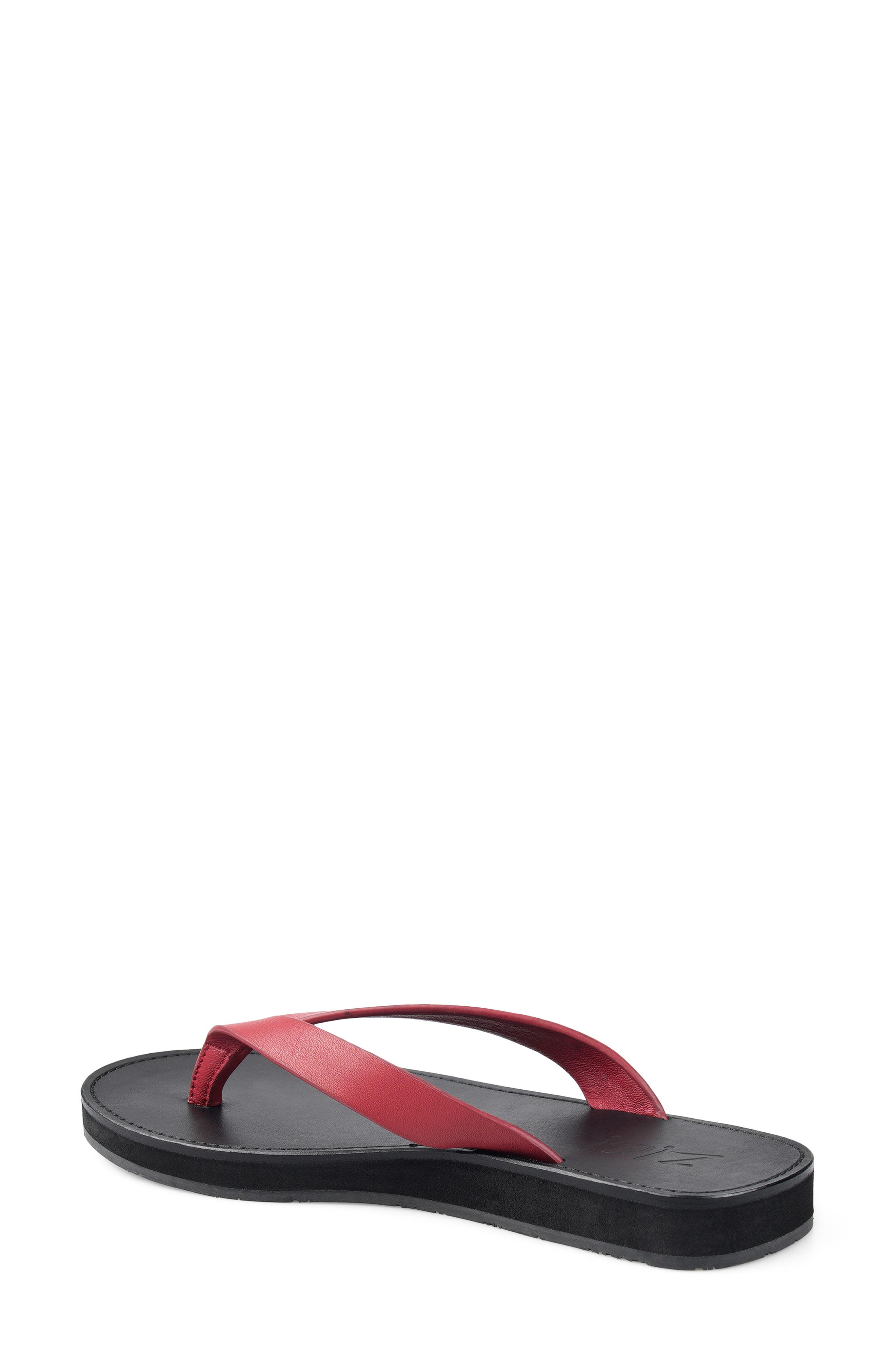 Beachtime Leather Flip Flop, Alternate, color, REDLT