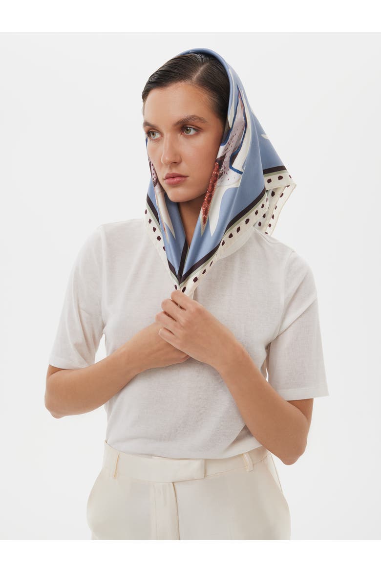Hand Rolled Floral Print Silk Scarf, Alternate, color, Print 'garden Of Alas'