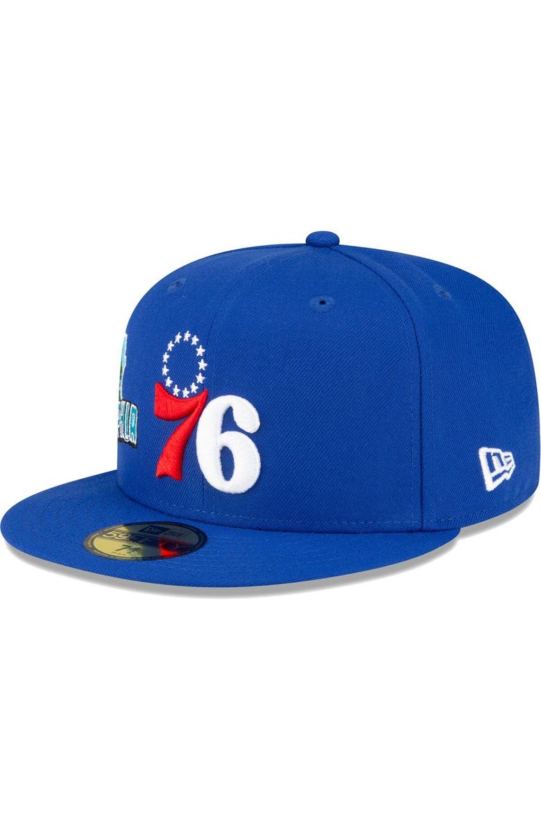 New Era Men's New Era Royal Philadelphia 76ers Stateview 59FIFTY Fitted Hat, Alternate, color, Blue