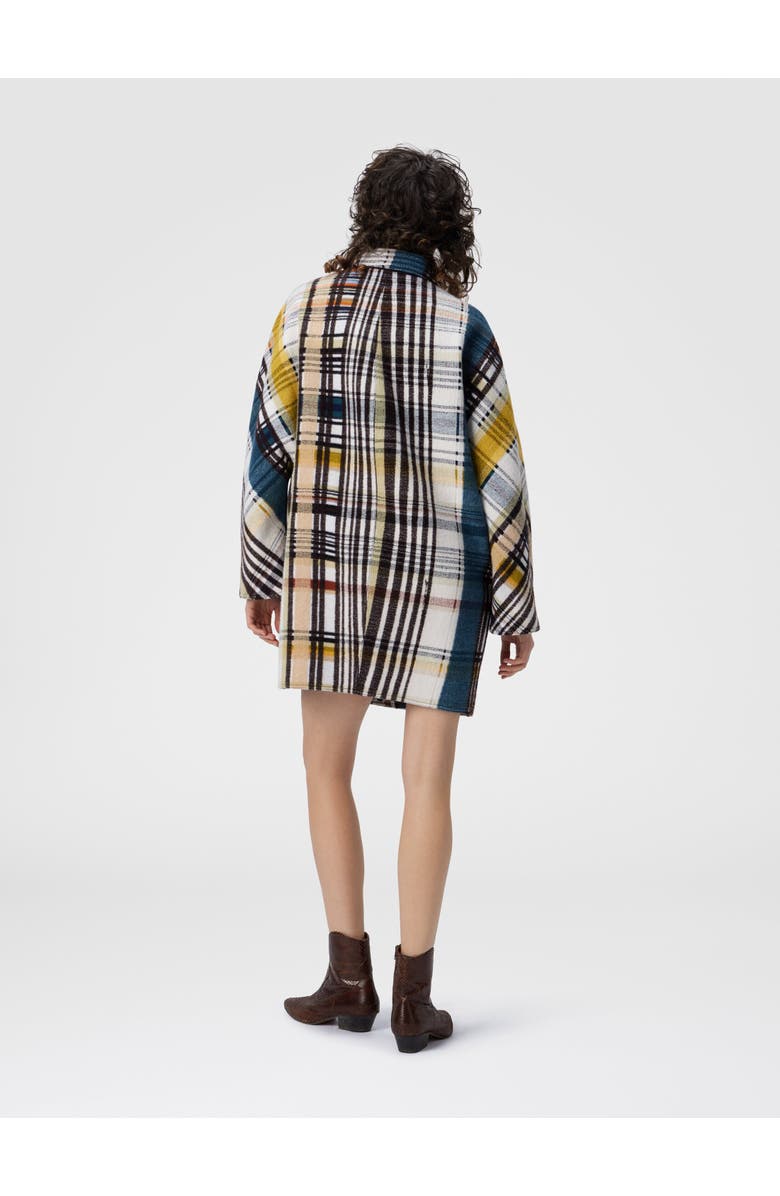 Missoni Double-breasted Caban With Check Pattern, Alternate, color, Yellow & Black