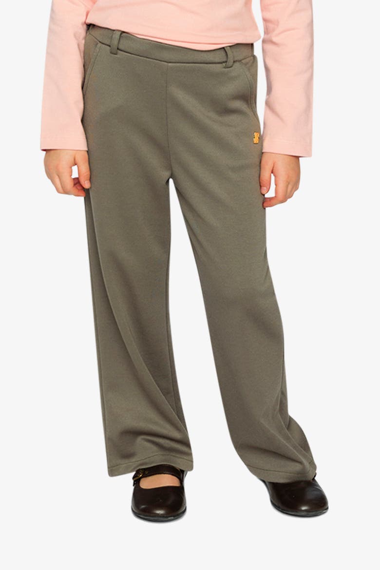 Gabardine Elastic Waist Flare Pants, Alternate, color, Sage Print Green