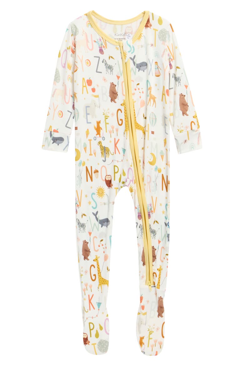 Two-Way Zip Footie, Main, color, ANIMAL ALPHABET