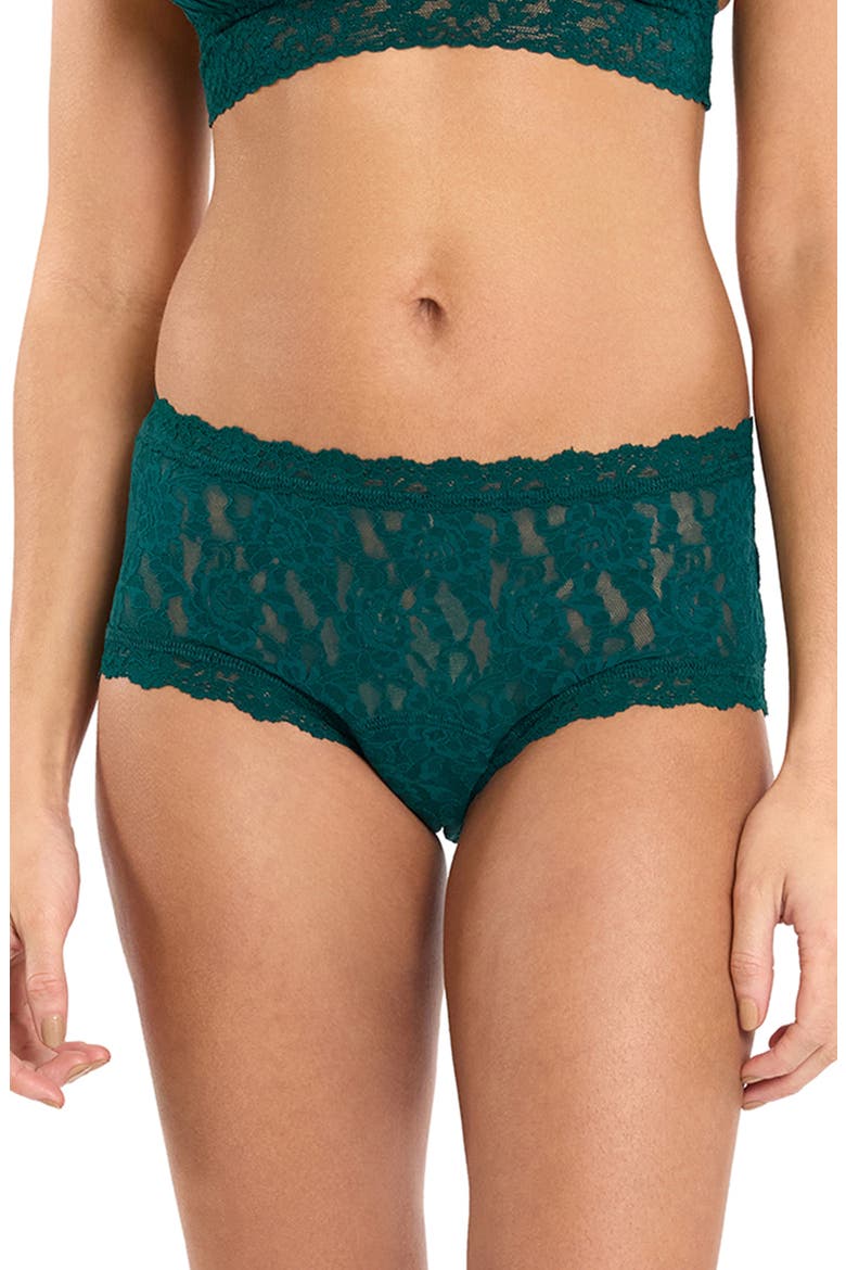 x Saalt Signature LaceÂ® Leakproof Boyshorts, Main, color, MOUNTAIN GREEN