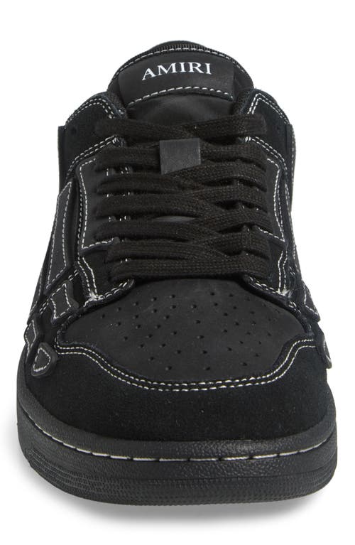 Amiri Sneaker Skel Top Low Black In Leather And Suede Men In Black