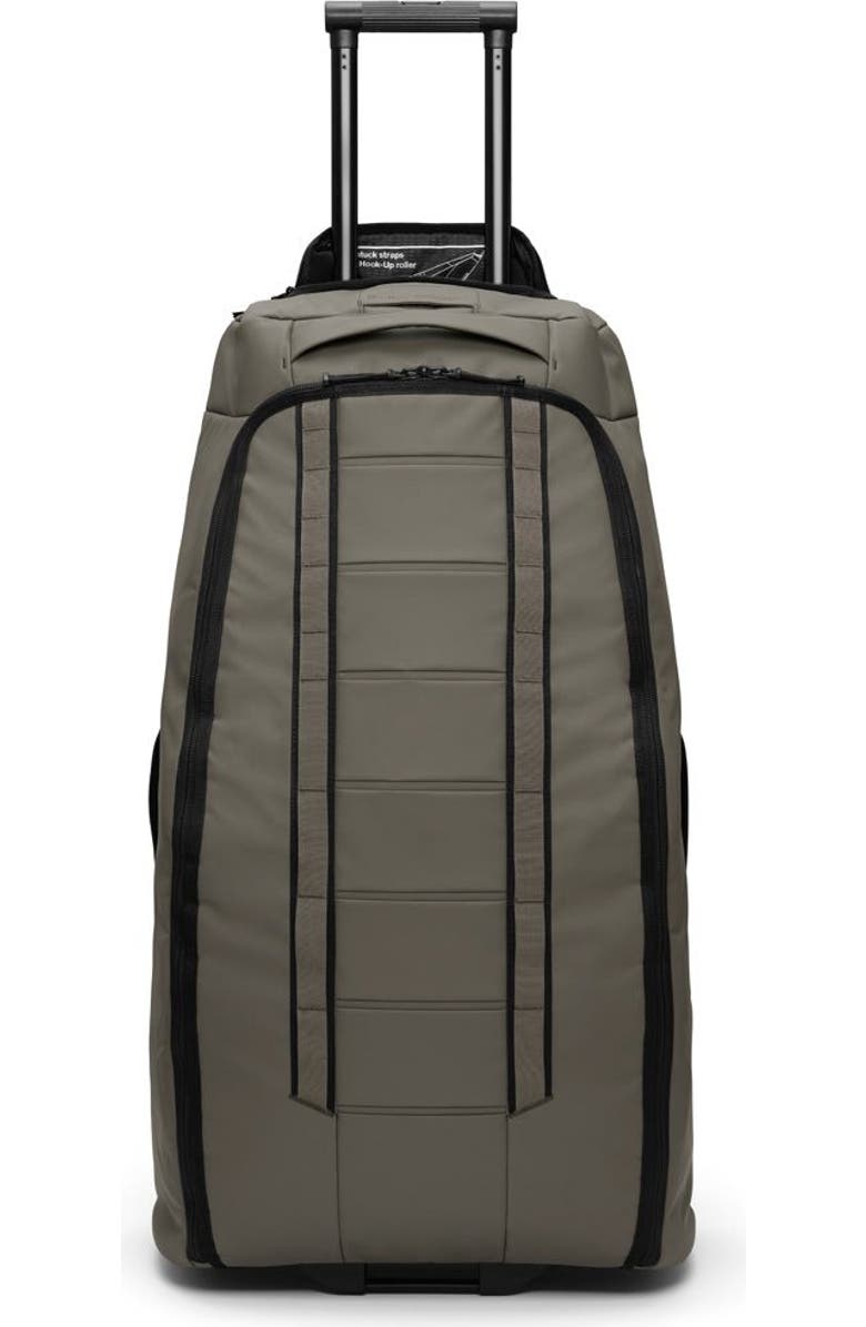 D_b_ Hugger Roller Bag check In Wheeled Duffel 90L, Alternate, color, Forest Green