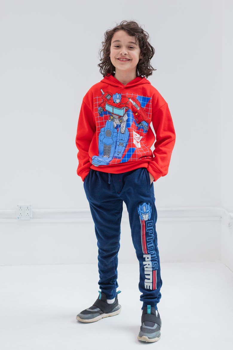 Fleece Hoodie and Pants Set, Alternate, color, Optimus Prime Red Navy