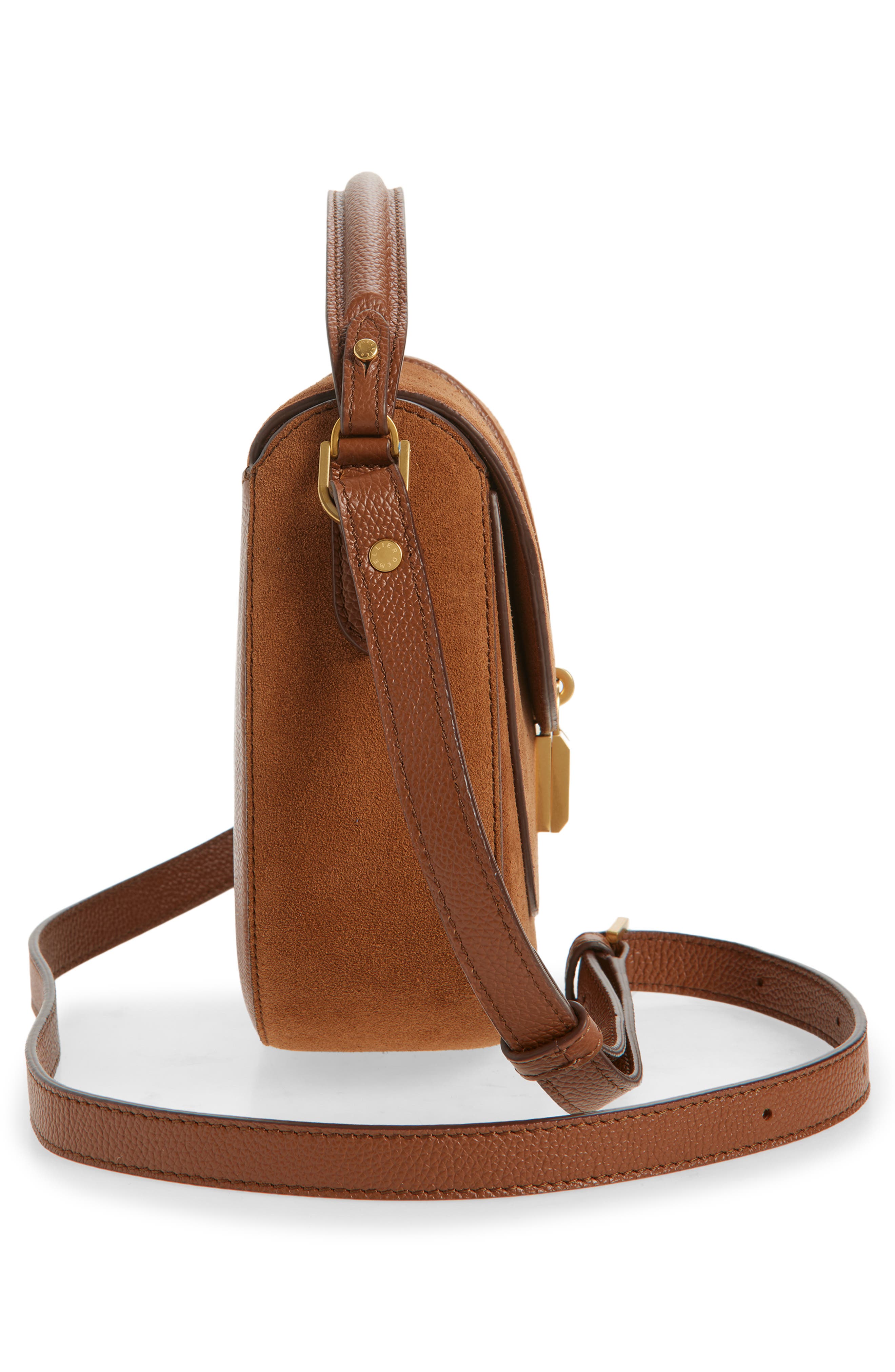 DeMellier Siena Leather Saddle Crossbody Bag, Alternate, color, Deep Tan