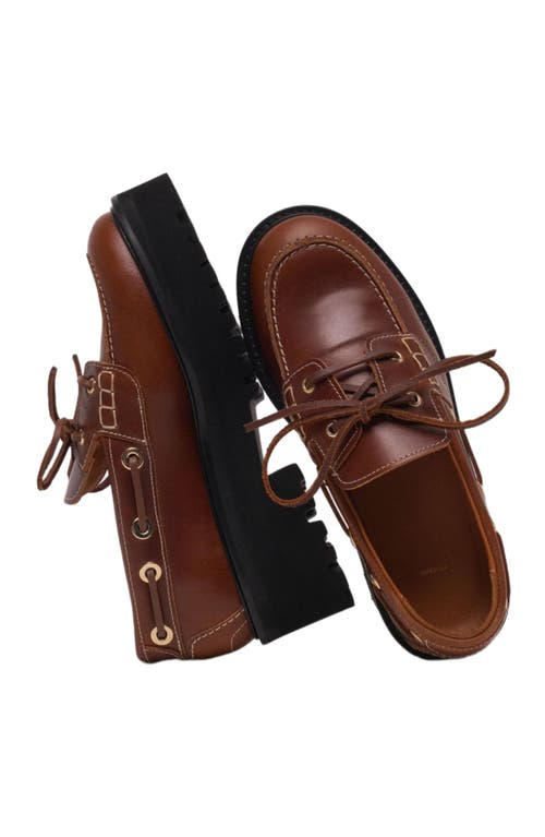 Maje Boat Shoes With Chunky Sole In Brown
