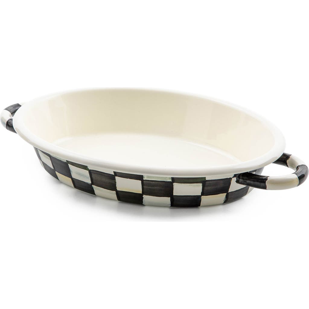 Mackenzie-childs Mackenzie Childs Sterling Check Enameled Steel Gratin Pan