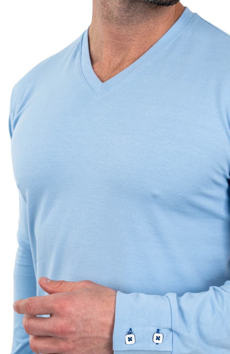 Maceoo Edison Solid V-Neck Cotton Sweater, Alternate, color, 