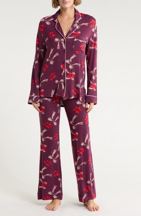 Tranquility Long Sleeve Shirt & Pants Pajamas (Regular & Plus)