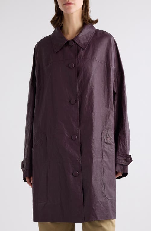 Dries Van Noten Coated Linen Coat In Purple