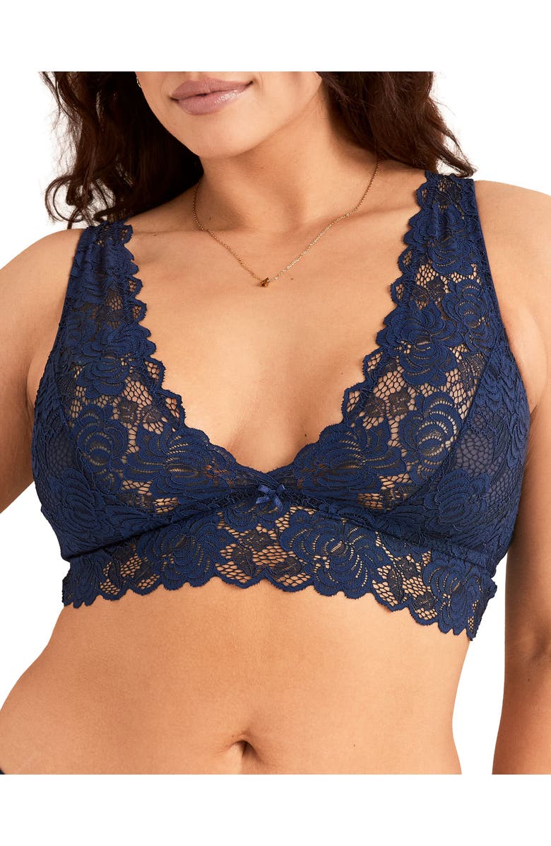 Adore Me Livi Unlined Bralette Bra, Main, color, Dark Blue
