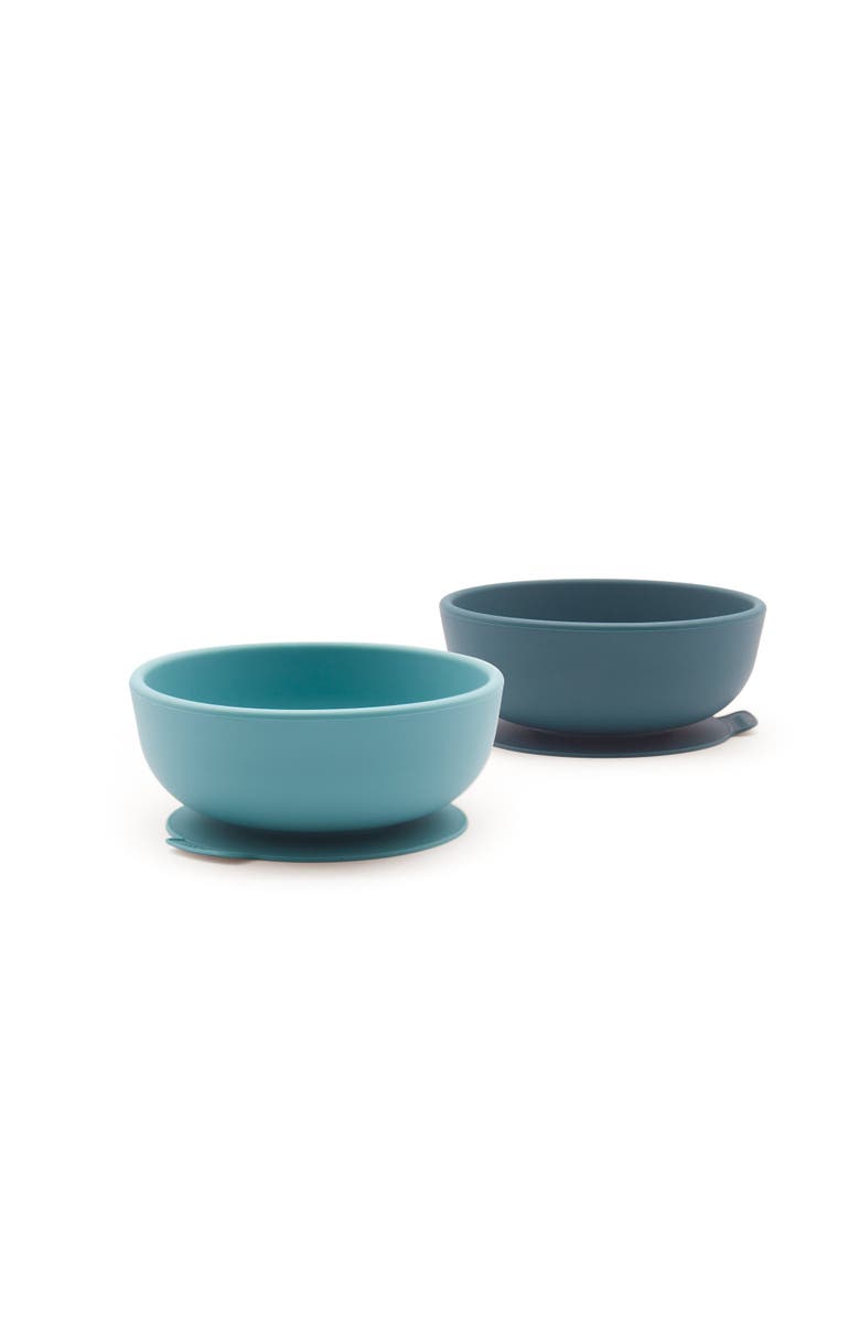 EKOBO Silicone Suction Baby Bowl Set, Main, color, Blue Abyss / Lagoon