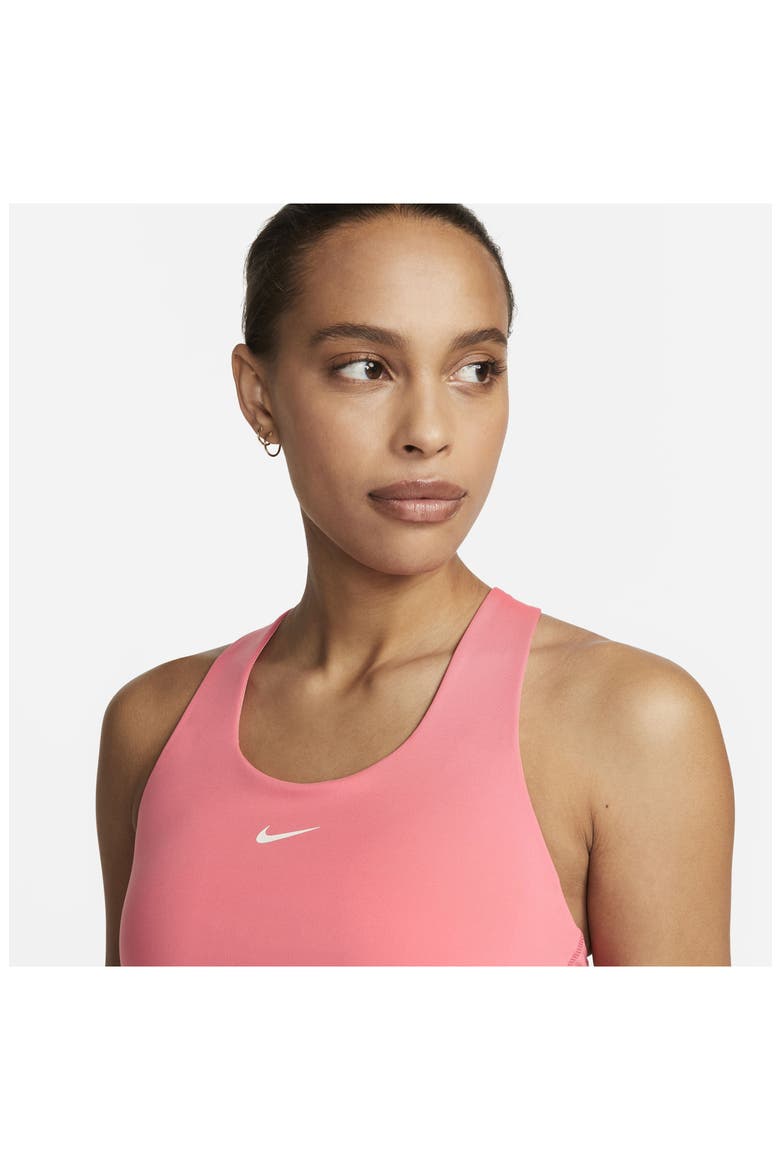 Dri-FIT Swoosh Bra Racerback Tank, Alternate, color, SEA CORAL/ SEA CORAL/ WHITE