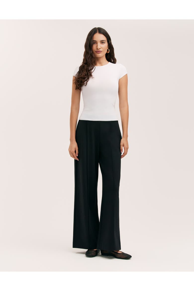 Short Caryl PonteWide Leg Trousers, Alternate, color, Black