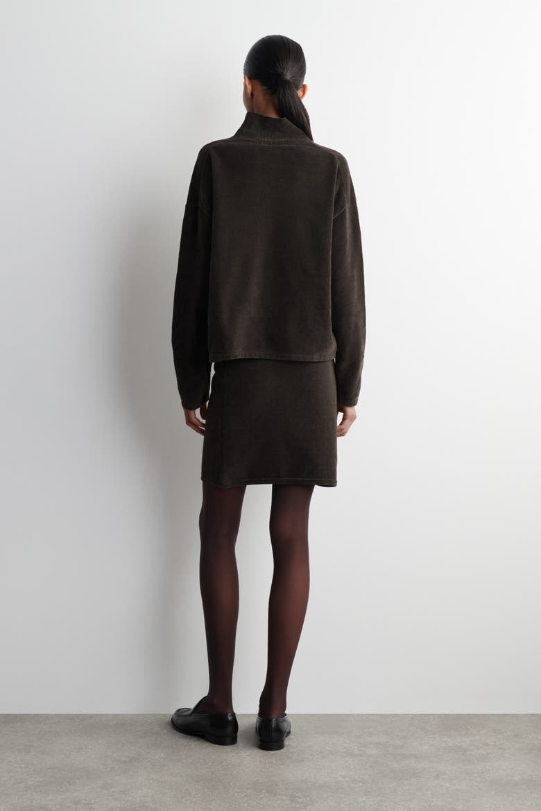 Chenille Mini Skirt, Alternate, color, BROWN