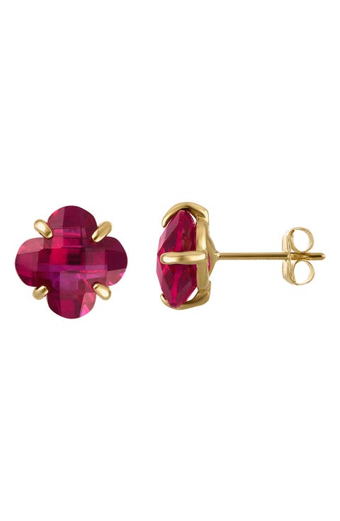 10K Gold Quatrefoil Stud Earrings