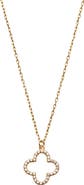 Argento Vivo Sterling Silver Pavé Cubic Zirconia Clover Pendant Necklace