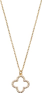 Argento Vivo Sterling Silver Pavé Cubic Zirconia Clover Pendant Necklace