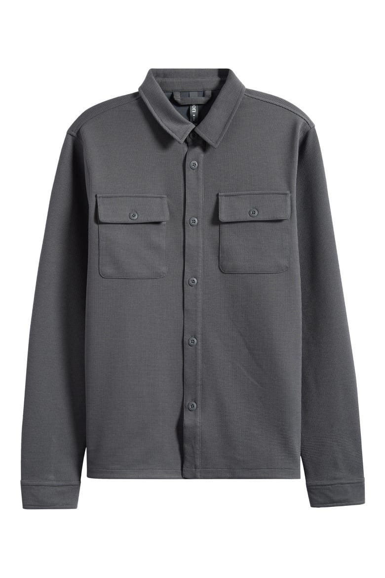 Waffle Shirt Jacket, Alternate, color, DARK PEWTER