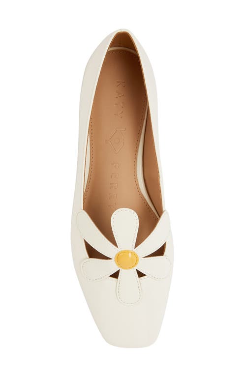 Shop Katy Perry The Evie Daisy Flat In Optic White