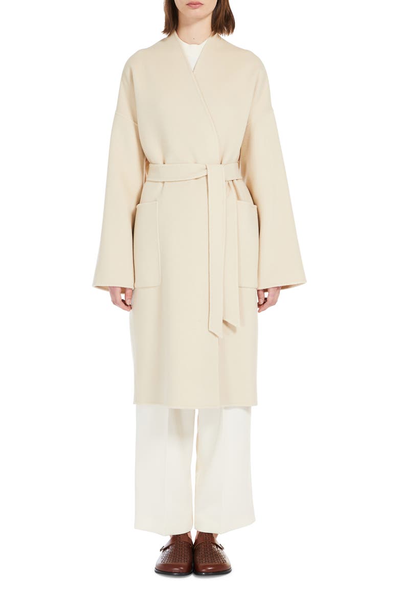Eris Virgin Wool Wrap Coat, Main, color, SAND