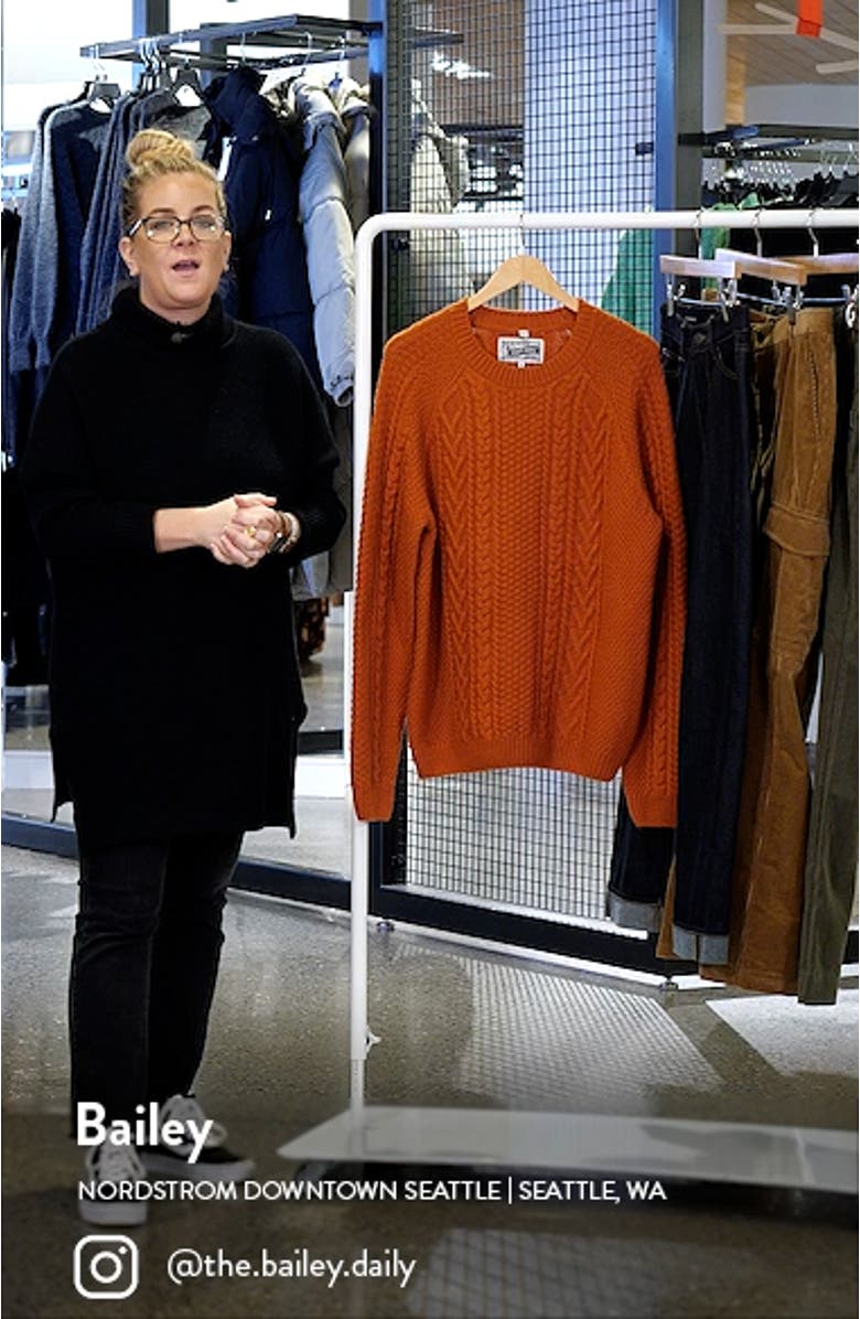 Heavyweight Wool Cable Fisherman Sweater, sales video thumbnail
