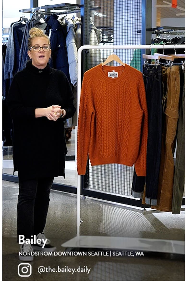 Heavyweight Wool Cable Fisherman Sweater video