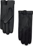 MANGO Buckle Detail Leather Gloves
