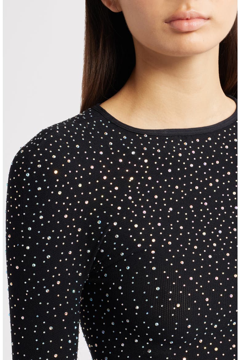 Night Sky Studded Rib Top, Alternate, color, BLACK