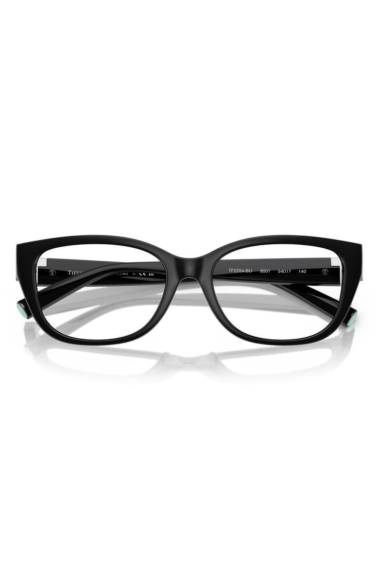 Tiffany & Co. 54mm Pillow Optical Glasses, Alternate, color, Black