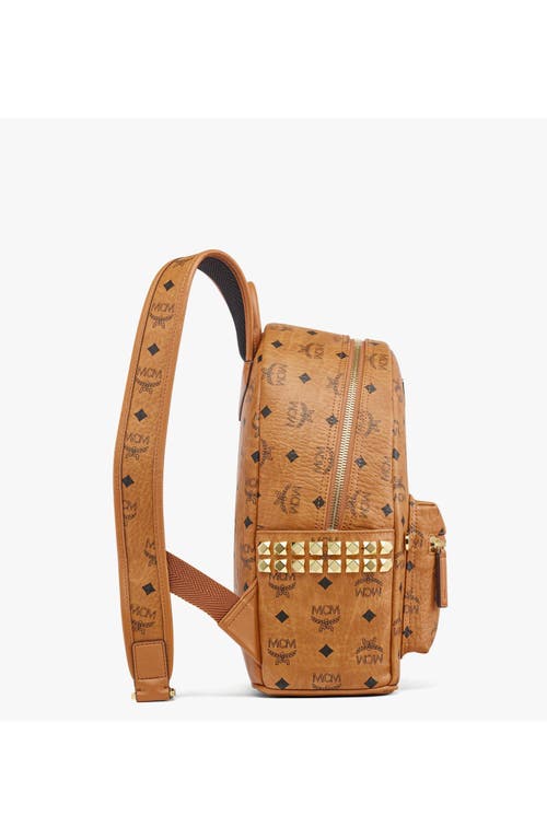 Mcm Stark Side Studs Backpack In Cognac