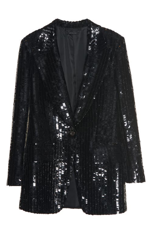 Tom Ford Sequin Stripe Blazer In Black