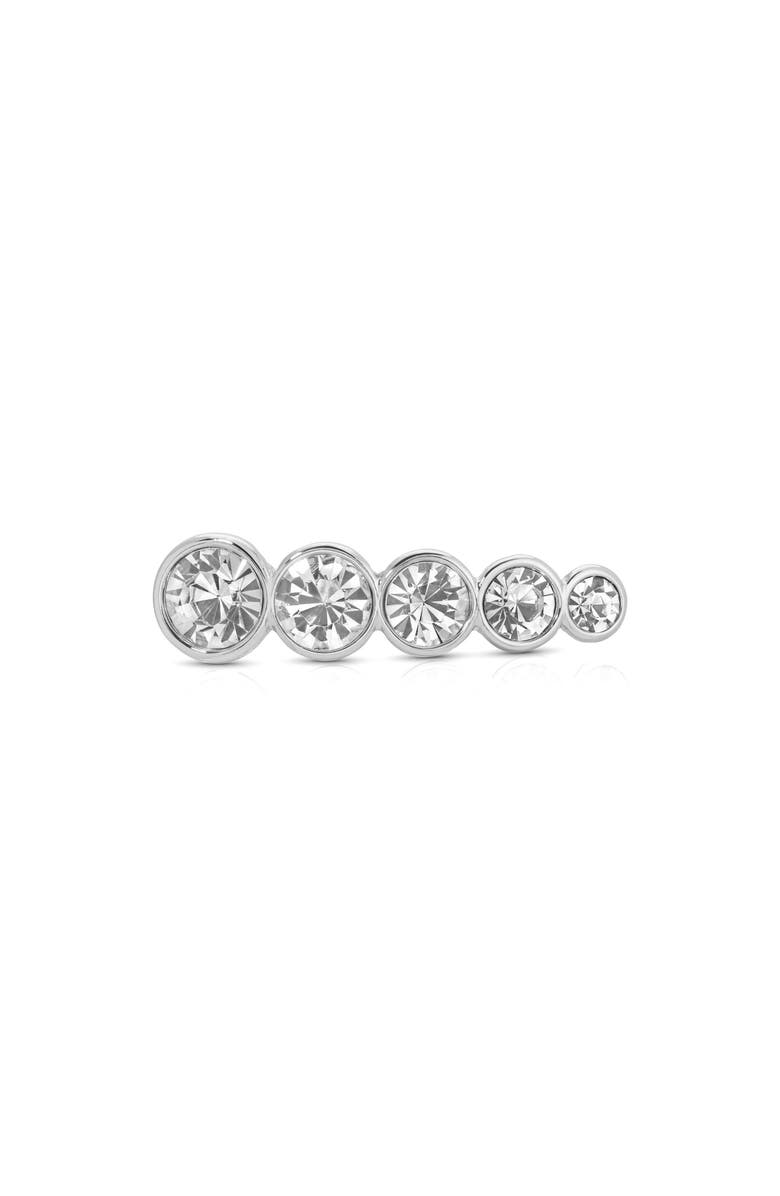 Ettika Crystal Line Brooch, Main, color, Silver