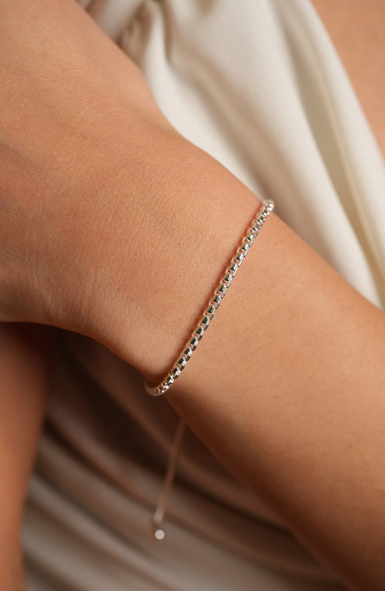 ARGENTO VIVO Box Chain Slider Bracelet, Alternate, color, Silver