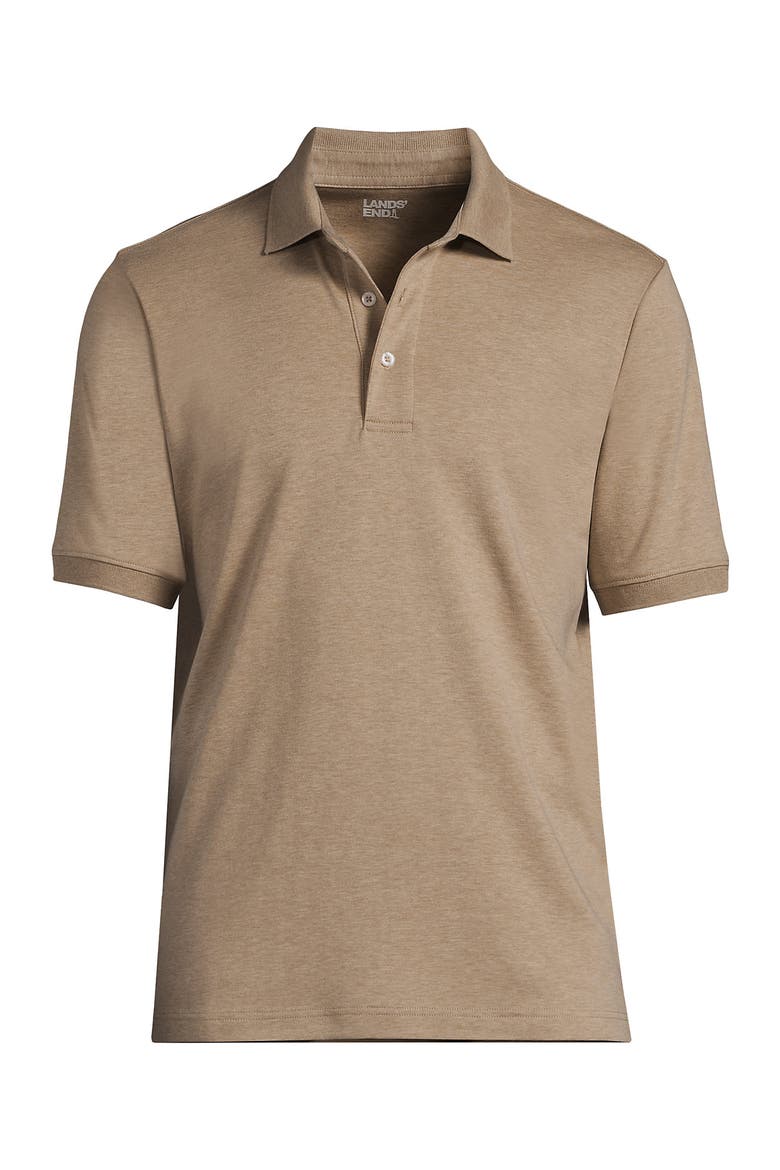 Short Sleeve Cotton Supima Polo Shirt, Alternate, color, Warm Taupe Heather