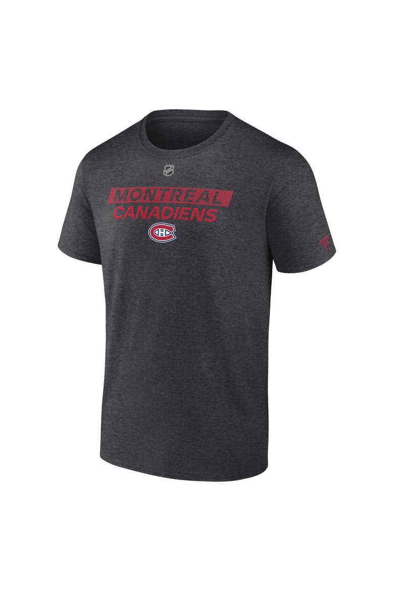 Men's Fanatics  Heather Charcoal Montreal Canadiens Authentic Pro Core Primary T-Shirt, Alternate, color, Heather Charcoal