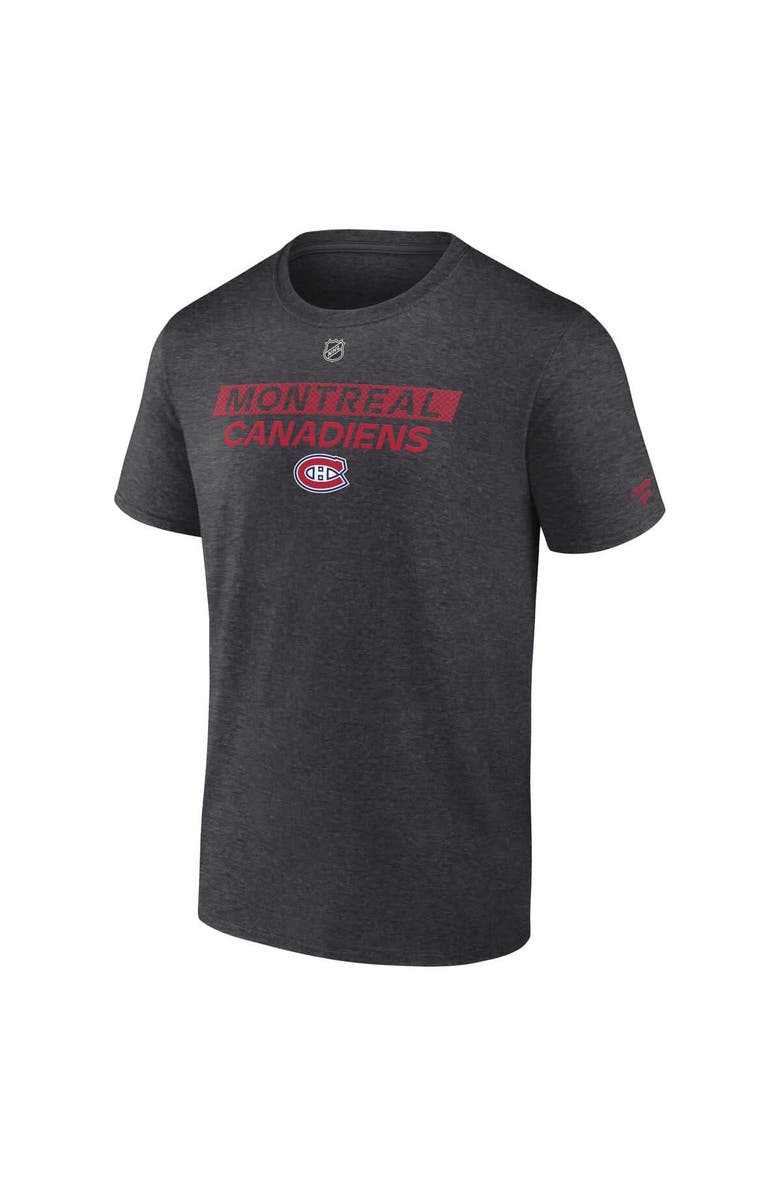 FANATICS Men
s Fanatics  Heather Charcoal Montreal Canadiens Authentic Pro Core Primary T-Shirt, Alternate, color, Heather Charcoal