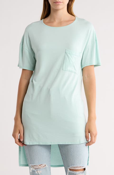 Short Sleeve High-Low Tunic Top